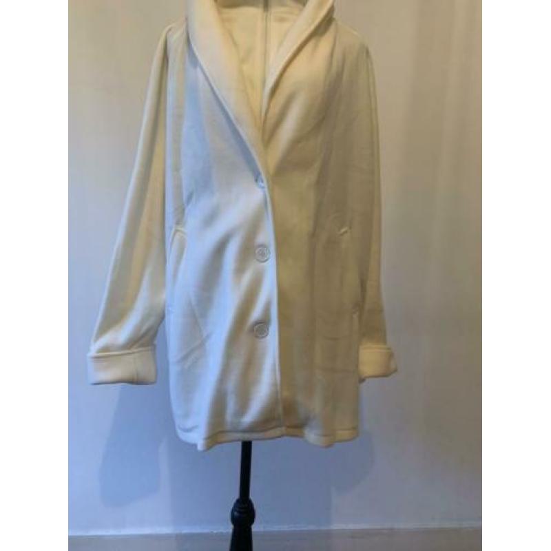 Oversized witte vintage jas met grote kraag SALE