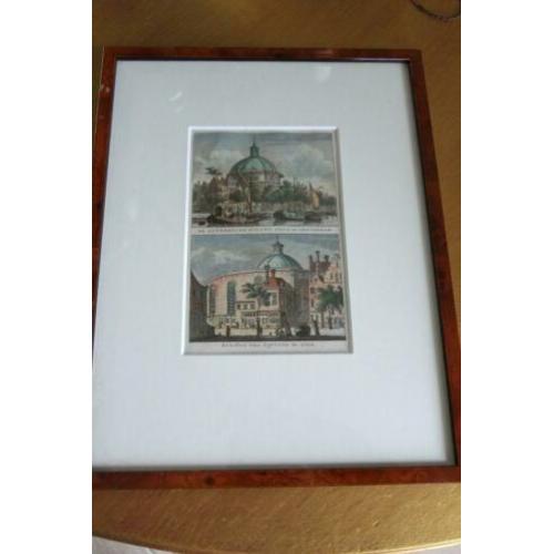 Amsterdam Lutherse nieuwe kerk; ingelijste gravure