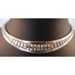 Prachtig antiek zilveren collier halsketting met Saffieren