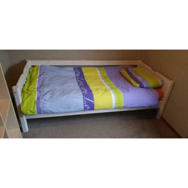 Flexa hoogslaper / bed whitewash incl. matras