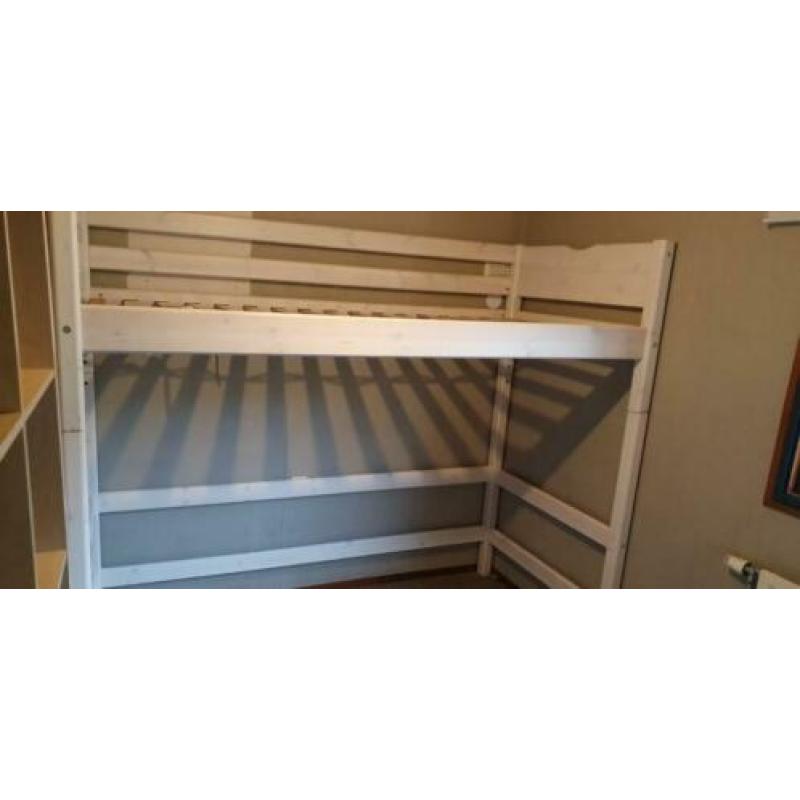 Flexa hoogslaper / bed whitewash incl. matras