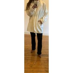 Oversized witte vintage jas met grote kraag SALE