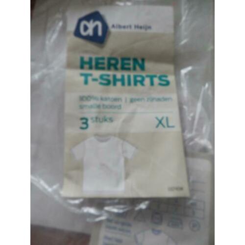 3x Heren T shirts nieuw XL wit