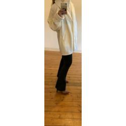 Oversized witte vintage jas met grote kraag SALE