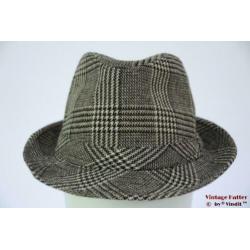 Vintage Dameshoed vissers trilby grijs met lurex 57