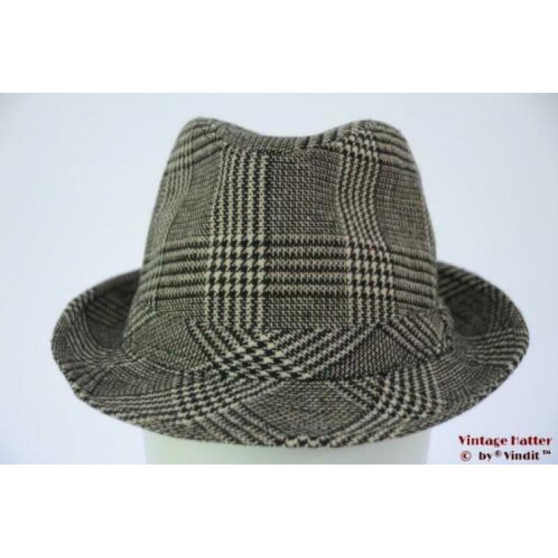Vintage Dameshoed vissers trilby grijs met lurex 57