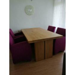 Eettafel (180 x 100) plus 4 eetkamerstoelen