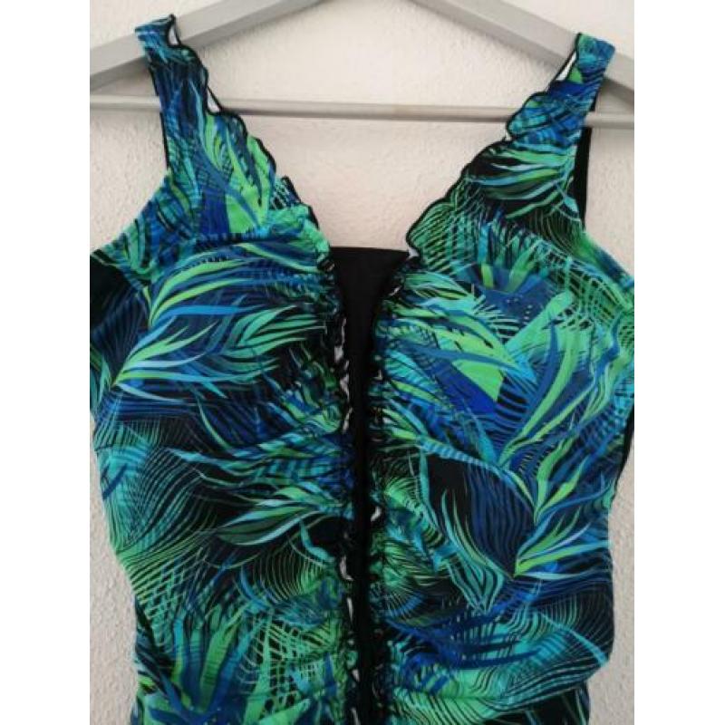 Maritim corrigerend badpak print groen blauw zwart maat 38B
