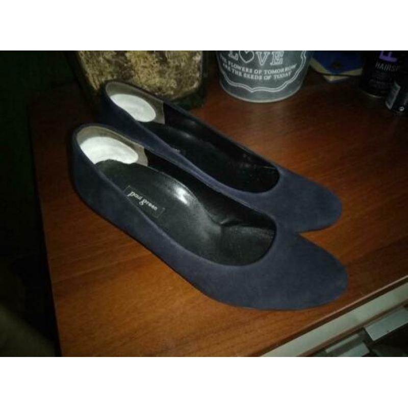 Paul Green , prachtige pumps, donkerblauw suède, mt. 5