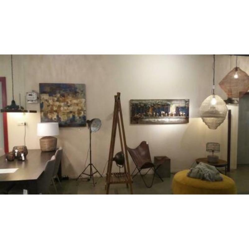 hanglamp staal roodkoper salontafel slaapkamer vide lamp