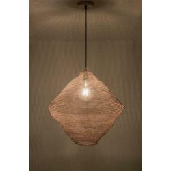 hanglamp staal roodkoper salontafel slaapkamer vide lamp