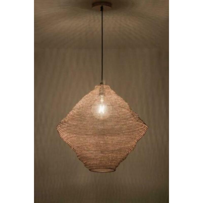 hanglamp staal roodkoper salontafel slaapkamer vide lamp