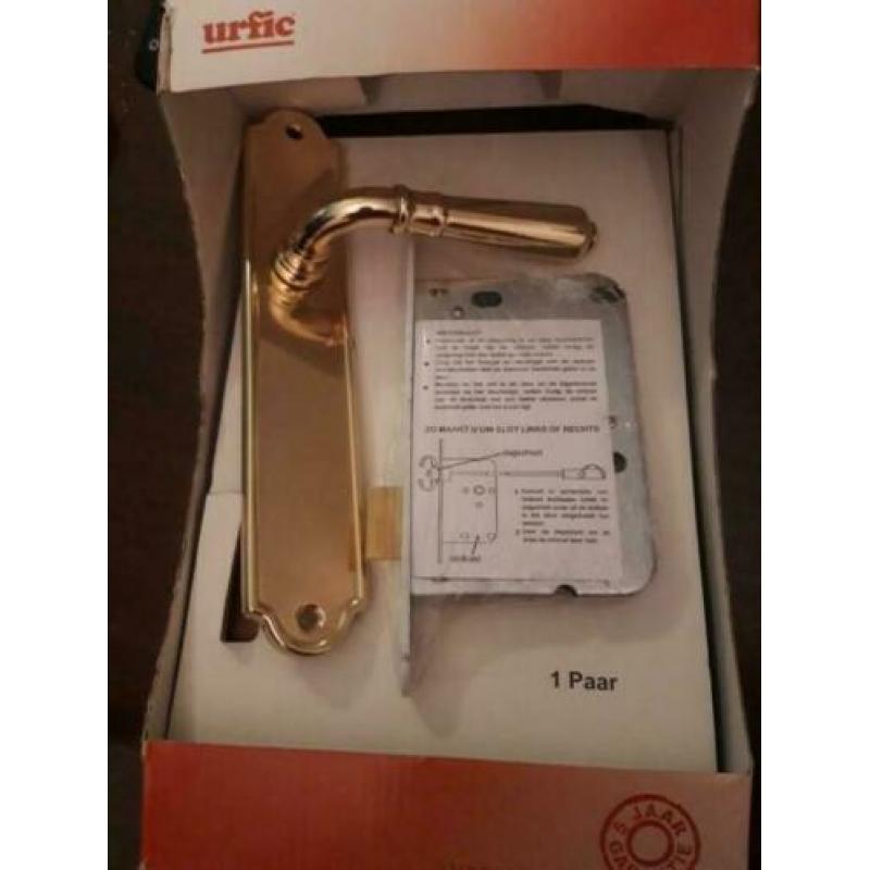 Messing deurklinkset 2 setjes Nieuw!!
