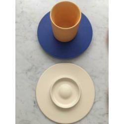 Design vintage schoteltjes, amuse bordjes, kopje, kleur