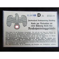 Toegangskaartje rondleiding Reichsparteitage-terrein 1938