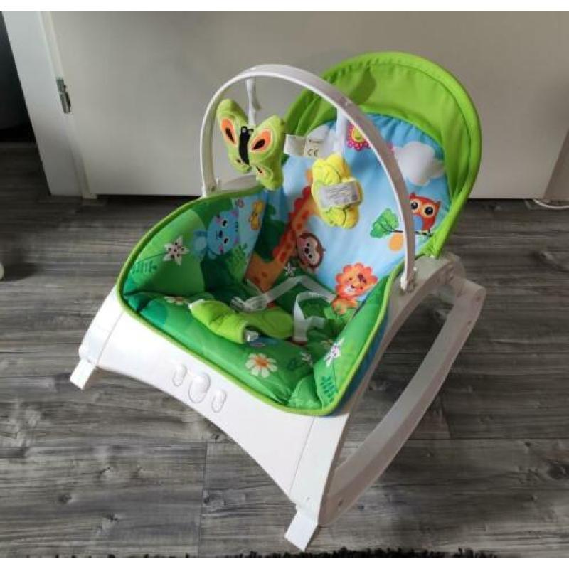 Jungle baby wipstoel met muziek en trilfunctie (Lorelli)