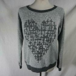 Sportieve grijze damestrui.Strass.Mt M