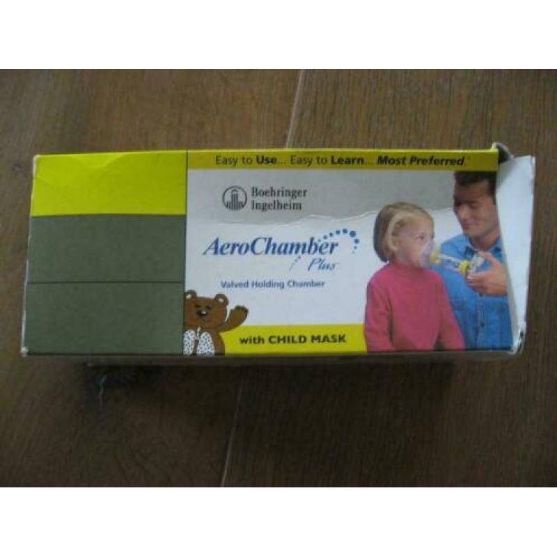 nieuw in doos: AeroChamber Plus met kindermasker, inhaler