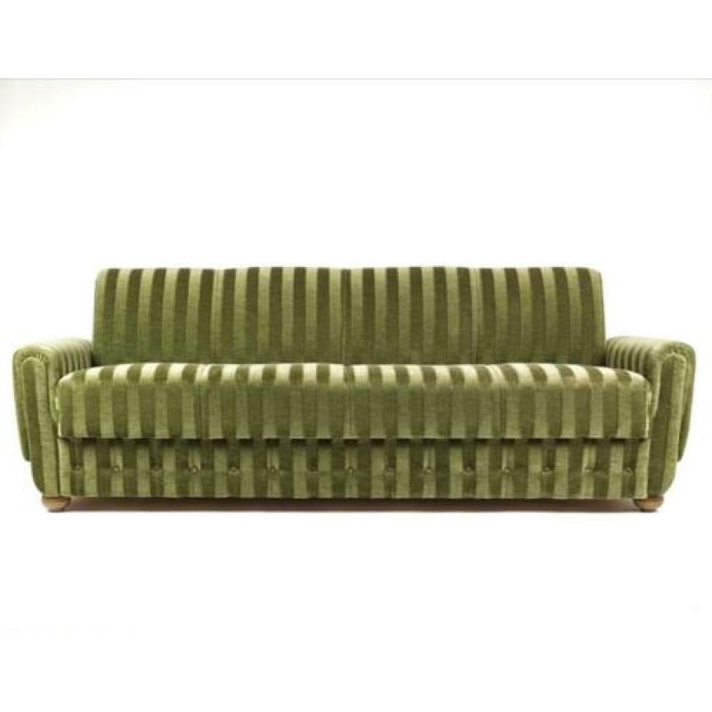 Vintage groen fluwelen slaapbank | bank retro