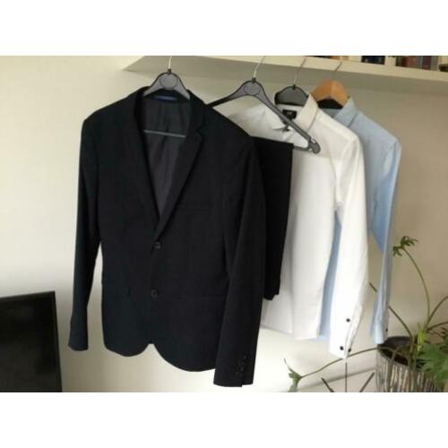 WE Fashion kostuum Dali, donkerblauw, maat 44 + overhemden