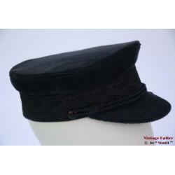 Vintage Kapiteinspet Prinz Heinrich blauw ribfluweel 57