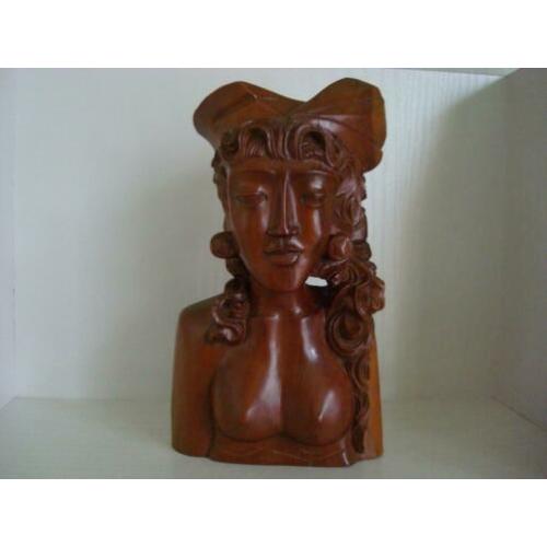 TOPPER!! Balinese buste/ houtsnijwerk/ jaren '50