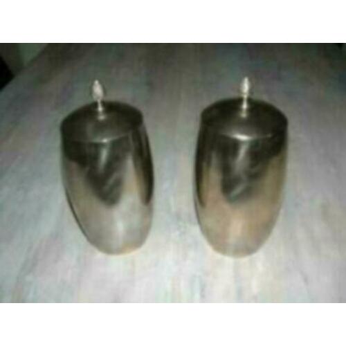 Colmore hoge pot Emrald met deksel nickel - 2 stuks