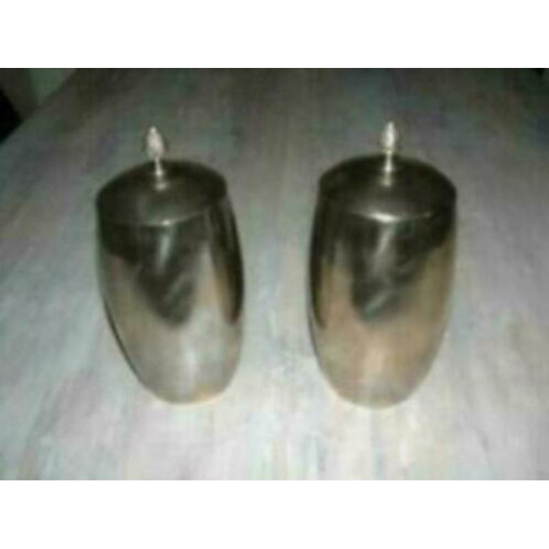 Colmore hoge pot Emrald met deksel nickel - 2 stuks