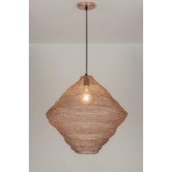hanglamp staal roodkoper salontafel slaapkamer vide lamp