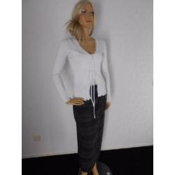 Taifun nieuw grijs streep rok 38 36 M S Tramontana vest wit