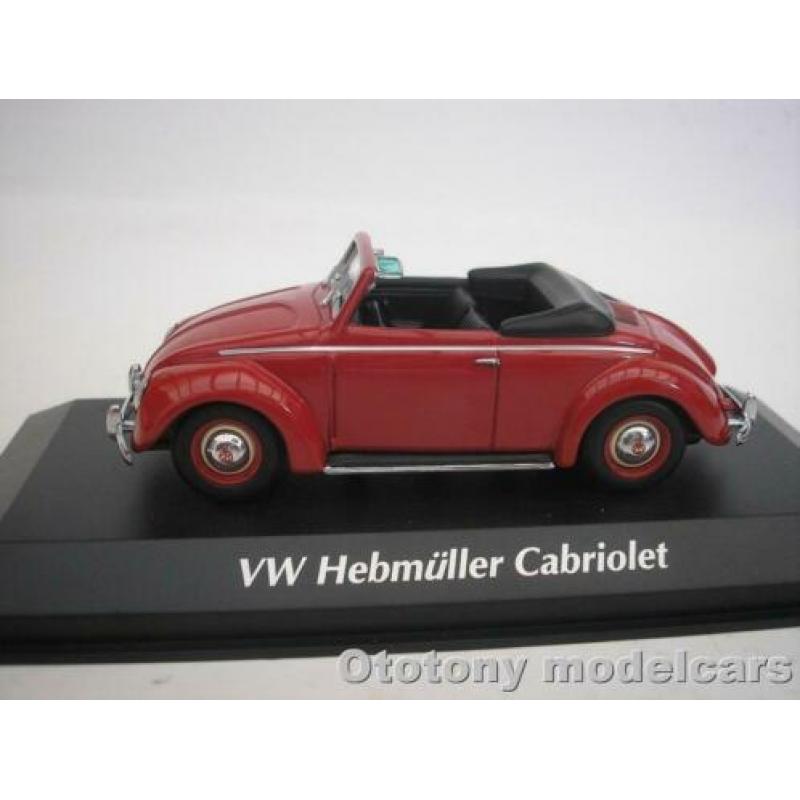 Vw Volkswagen Hebmuller Cabriolet 1950 Rood 1/43 Maxichamps