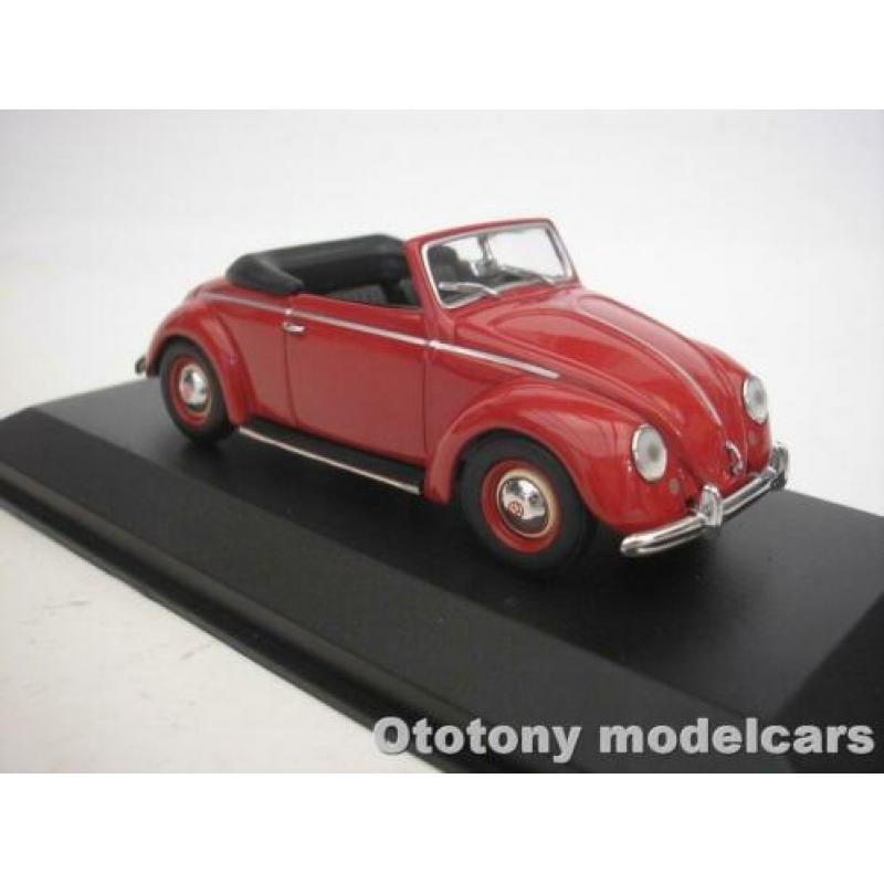 Vw Volkswagen Hebmuller Cabriolet 1950 Rood 1/43 Maxichamps