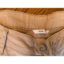 beige chino short katoen HEMA maat S NIEUW