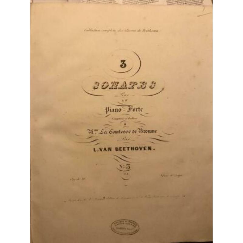 Beethoven;Pianosonates, ca.1840. Op.2,7, 10,13,14,22,26,27.