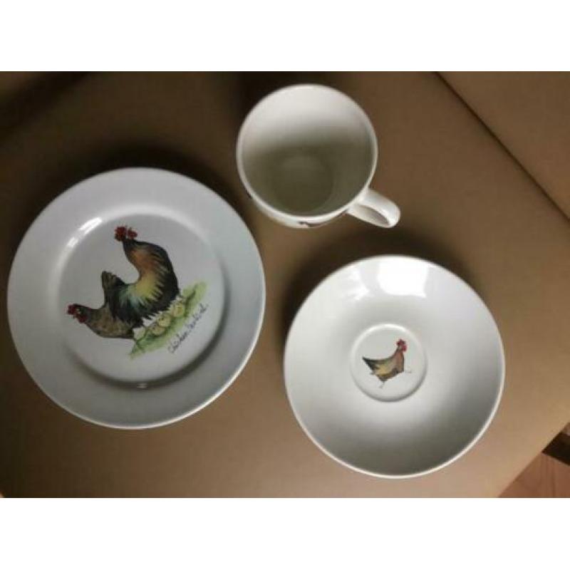 Servies kip haan Jet ter Steege