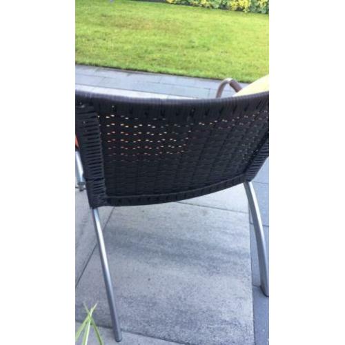 Fauteuil wicker metaal stoel met kussens