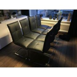 stoel eettafel eetkamertafelstoel zwart rvs zwevend greep