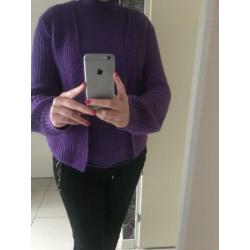 Esprit twinset in mooie kleur paars in maat L/XL.
