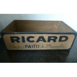 Mooie houten kist/krat/Ricard/Pastis/Frans/vintage/reclame