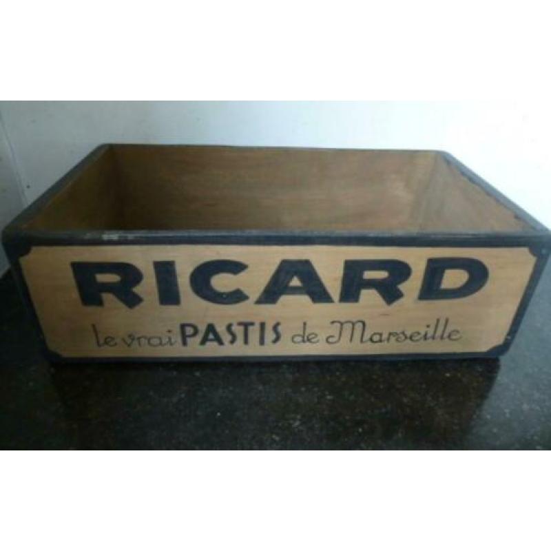 Mooie houten kist/krat/Ricard/Pastis/Frans/vintage/reclame