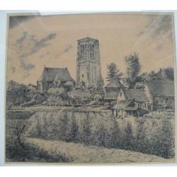 Gezicht op Vught Lambertuskerk Kunstenaar: Willem v. Leusden