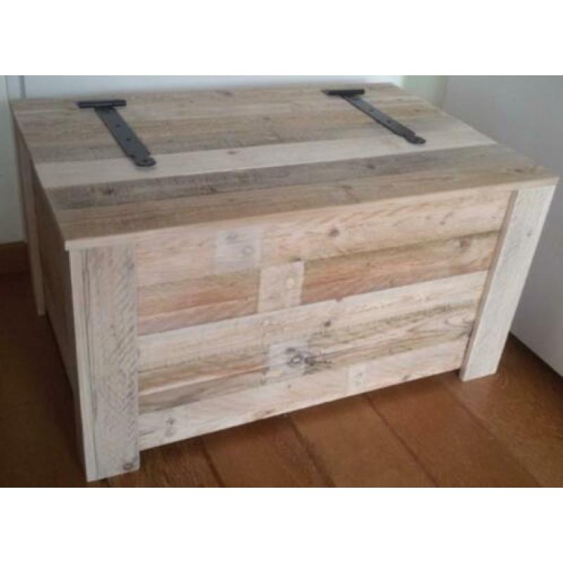 NIEUWE houten kist 85x55,5 cm, 45 cm hoog