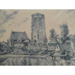 Gezicht op Vught Lambertuskerk Kunstenaar: Willem v. Leusden