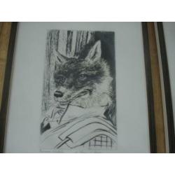fabeldieren vos hond getekend gesigneerd gelimiteerd