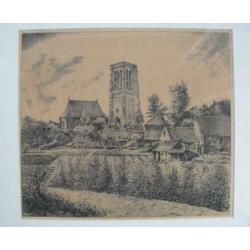 Gezicht op Vught Lambertuskerk Kunstenaar: Willem v. Leusden