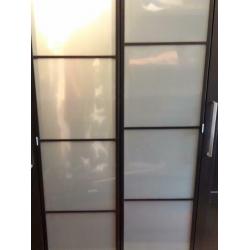 Ikea pax kastdeuren 50x200 kastdeur glas met bruin zwart