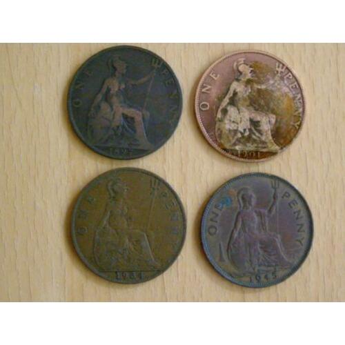 Engeland - One Penny - 1897 - 1901 - 1934 - 1945