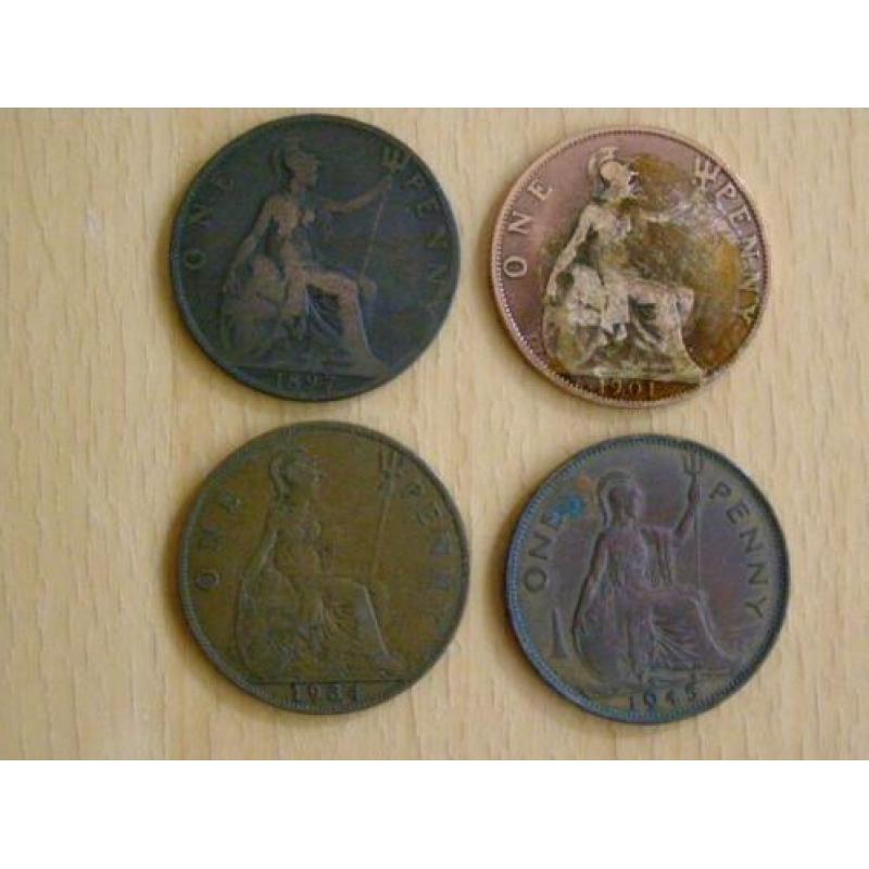 Engeland - One Penny - 1897 - 1901 - 1934 - 1945