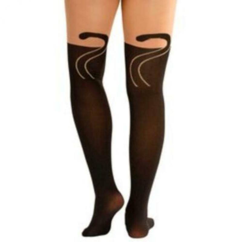 Superleuke panty met kattenprint maat S/M. Nieuw,