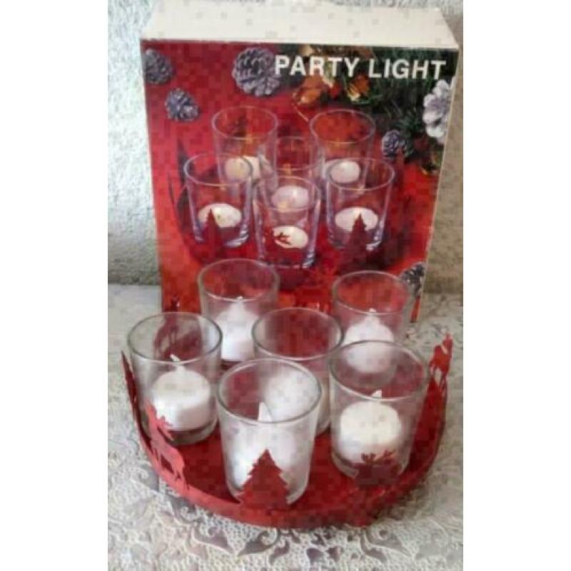 kerst party light rode rendieren kerstboom